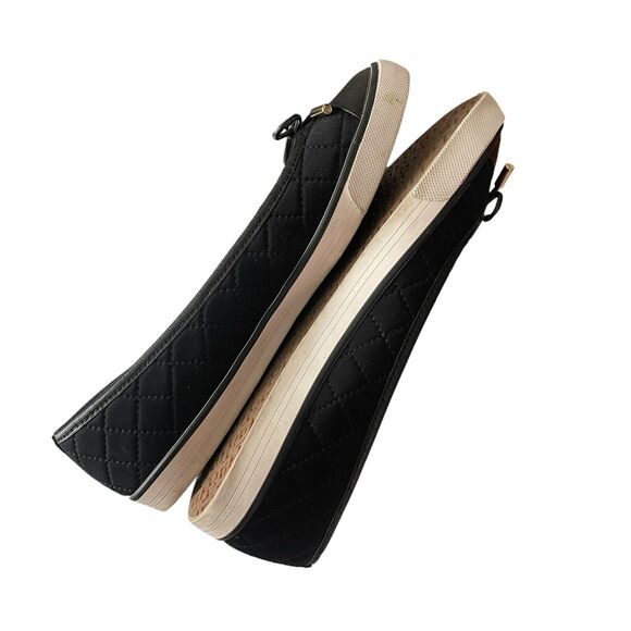 Tory Burch 7 Ballet Flats Black Quilted Bow Detail Comfort Casual Slip On - Picture 9 of 10